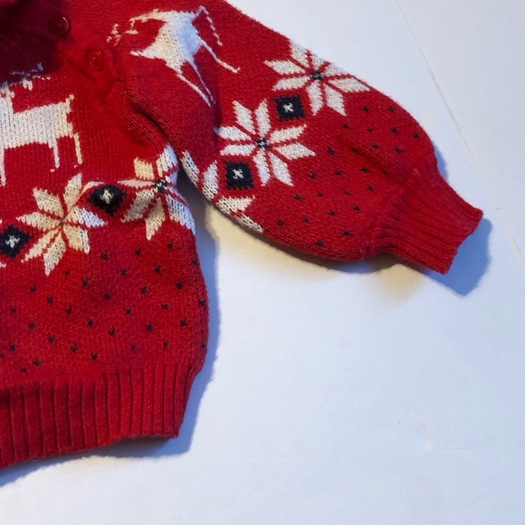 Janie and Jack Red Reindeer Fair Isle Sweater Size 12-18 Months NWOT - Picture 8 of 13